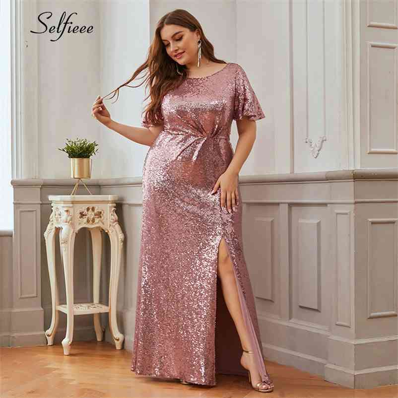 Plus Size Dark Purple Mermaid Women Dresses Short Sleeve O-Neck Split Sexy Sequined Bodycon Maxi Dresses Vestidos De Verano 210331
Plus Size Dark Purple Mermaid Women Dresses Short Sleeve O-Neck Split Sexy Sequined Bodycon Maxi Dresses Vestidos De Verano 210331