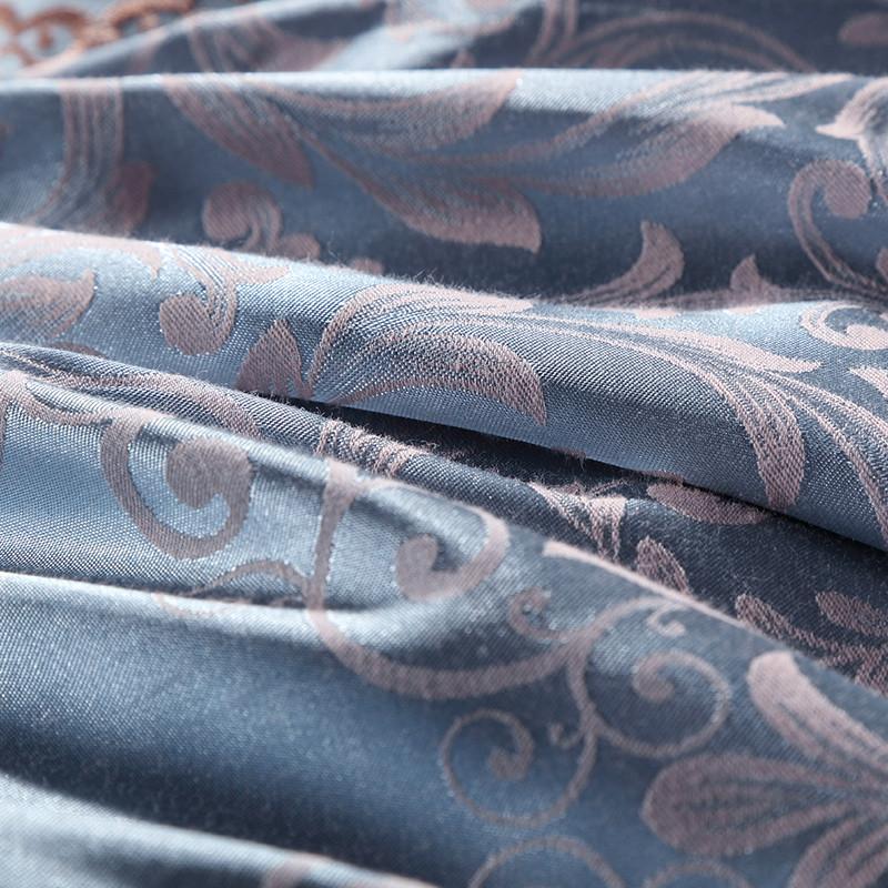 4Pcs Luxury Silver Satin Jacquard Cotton Bedspread Bedding Set Queen King Size Bed Cover Duvet Parure De Lit Sets