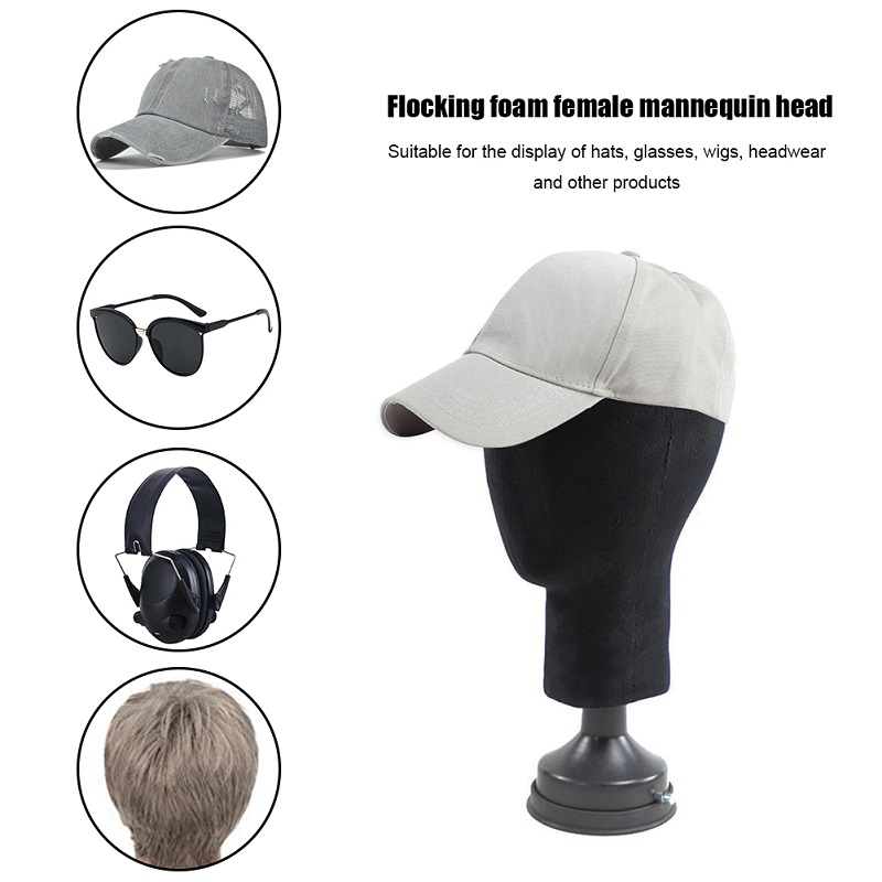 New Style Base Plate Styrofoam Mannequin Head Model Wigs Caps Glasses Display Stand Holder