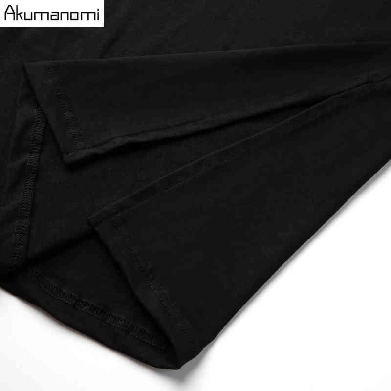 Autumn Spring Black Woman Slit Dress Cotton Plus Size 7xl 6xl 5xl 43xxl Casual Long Sleeve Maxi T Shirt Dresses Robe Femme 210409