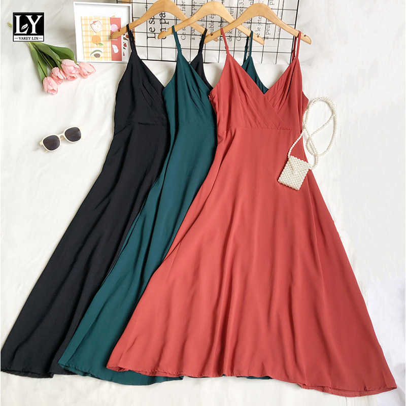 LY VAREY LIN Summer Women Sexy Slim Solid Color High Waist A-line Suspender Dress Casual V-neck Sleeveless 210526, Dark green
LY VAREY LIN Summer Women Sexy Slim Solid Color High Waist A-line Suspender Dress Casual V-neck Sleeveless 210526, Dark green