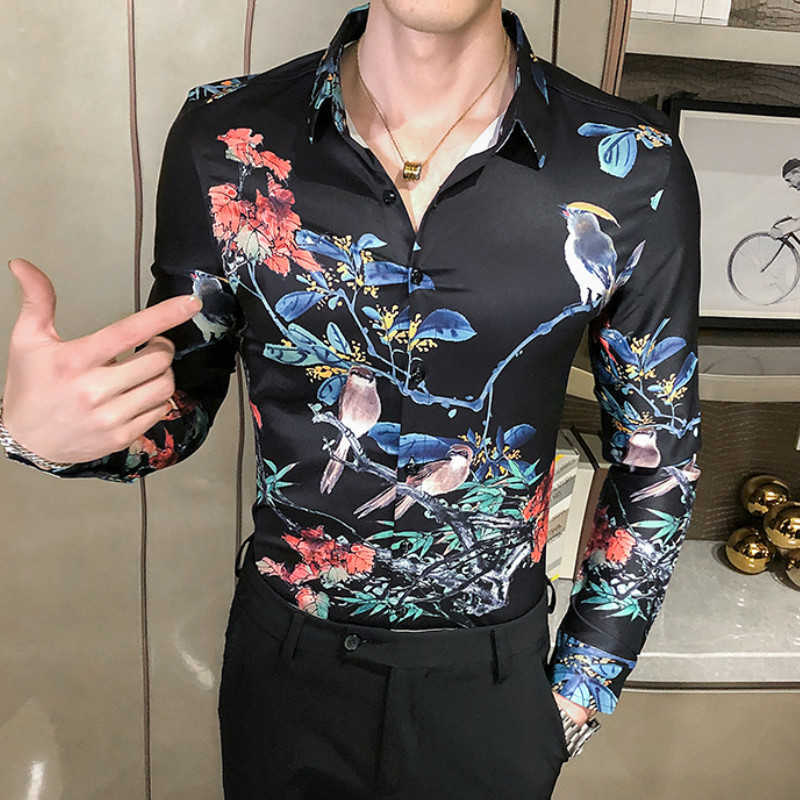Chinese Style Floral Shirts Men Long Sleeve Business Casual Shirt Slim Fit Streetwear Social Party Blouse Camisas Para Hombre 210527, White
Chinese Style Floral Shirts Men Long Sleeve Business Casual Shirt Slim Fit Streetwear Social Party Blouse Camisas Para Hombre 210527, White