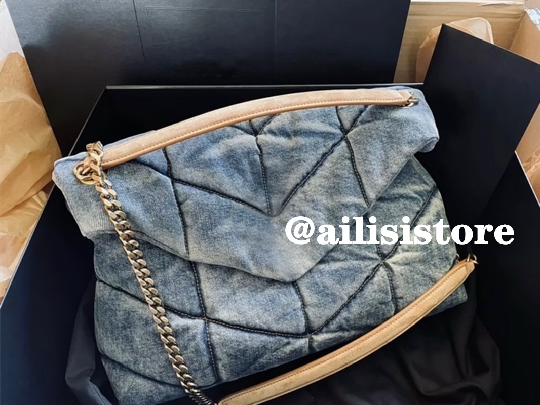 Folds Sheepskin Women Loulou Puffer Denim Blue Shoulder Bag Chain Crossbody Luxurys Designer Handbags Envelope Messenger Bags Kate Flap Clut
Folds Sheepskin Women Loulou Puffer Denim Blue Shoulder Bag Chain Crossbody Luxurys Designer Handbags Envelope Messenger Bags Kate Flap Clut