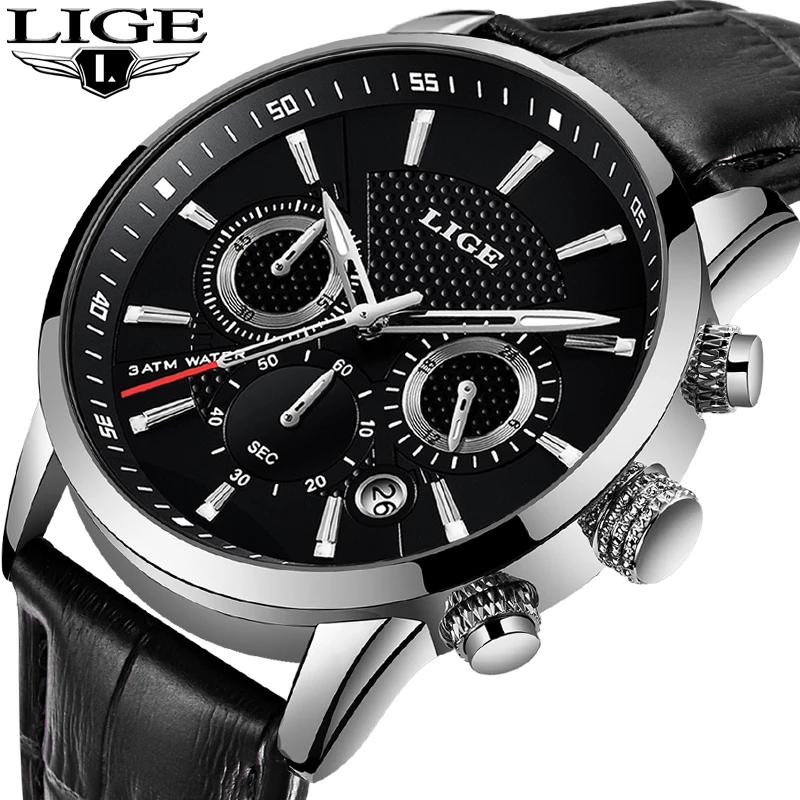 LIGE Fashion Mens Watches Top Brand Luxury Waterproof Military Chronograph Sport Quartz Wrist Watch Men Clock Male Reloj Hombreg, Leather gold blue
LIGE Fashion Mens Watches Top Brand Luxury Waterproof Military Chronograph Sport Quartz Wrist Watch Men Clock Male Reloj Hombreg, Leather gold blue