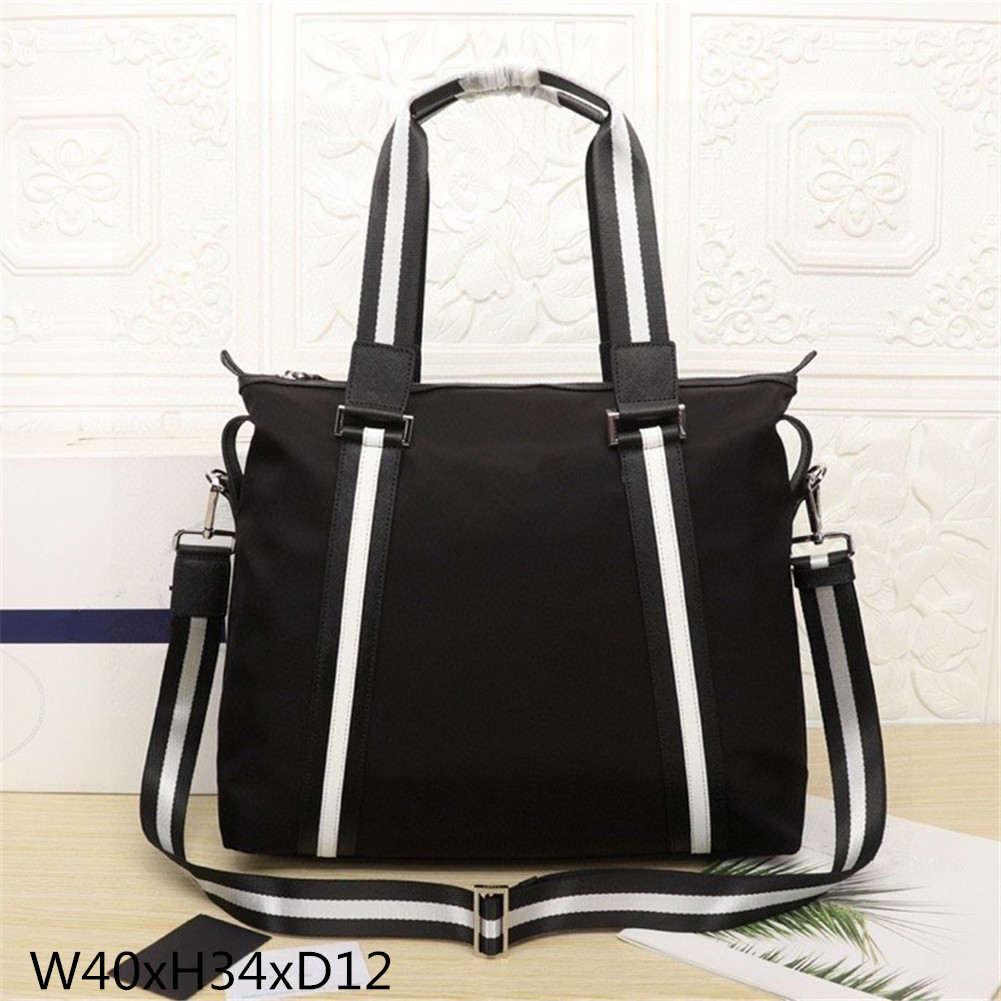 2021 Men's black leather designer briefcase high quality laptop bag large capacity retro fashion office handbag