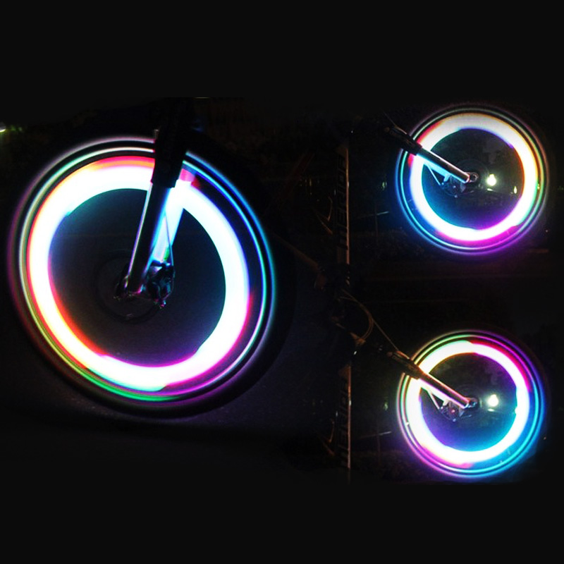 Waterproof Bike LED Spoke Lights - Multicolor Flashing Accessory for Safe Riding
