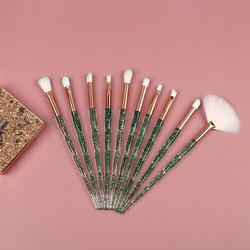 Makeup Brushes 10Pcs/Set Crystal Set Eye Cosmetic Powder Foundation Shadow Cosmetics Professional Make Up Brush