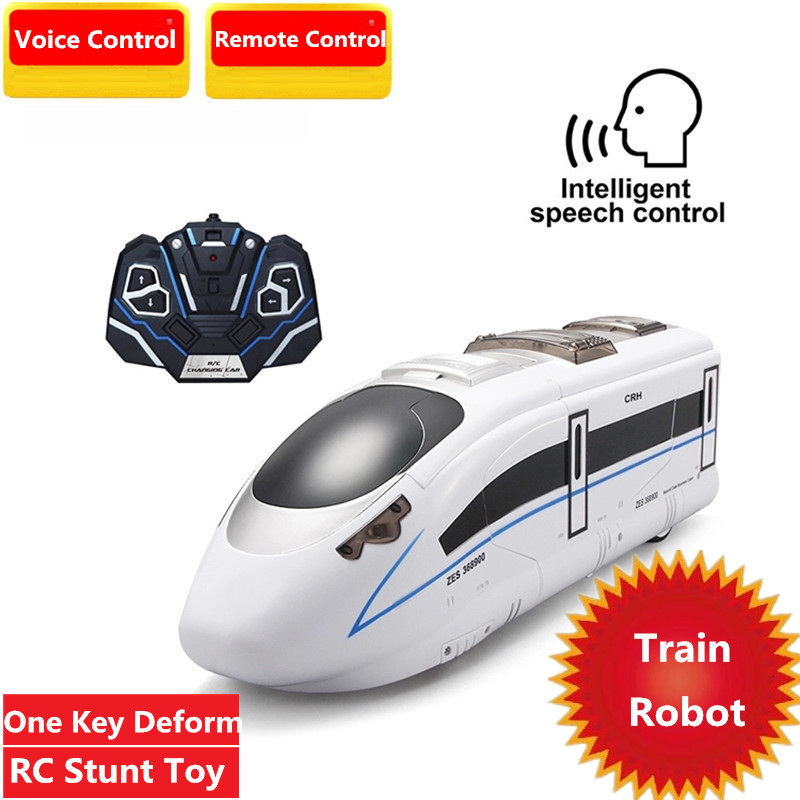 High Simulation Train Model 2.4G Remote Control Robot Train with simulation sound lights effect one key deformation robot train
High Simulation Train Model 2.4G Remote Control Robot Train with simulation sound lights effect one key deformation robot train