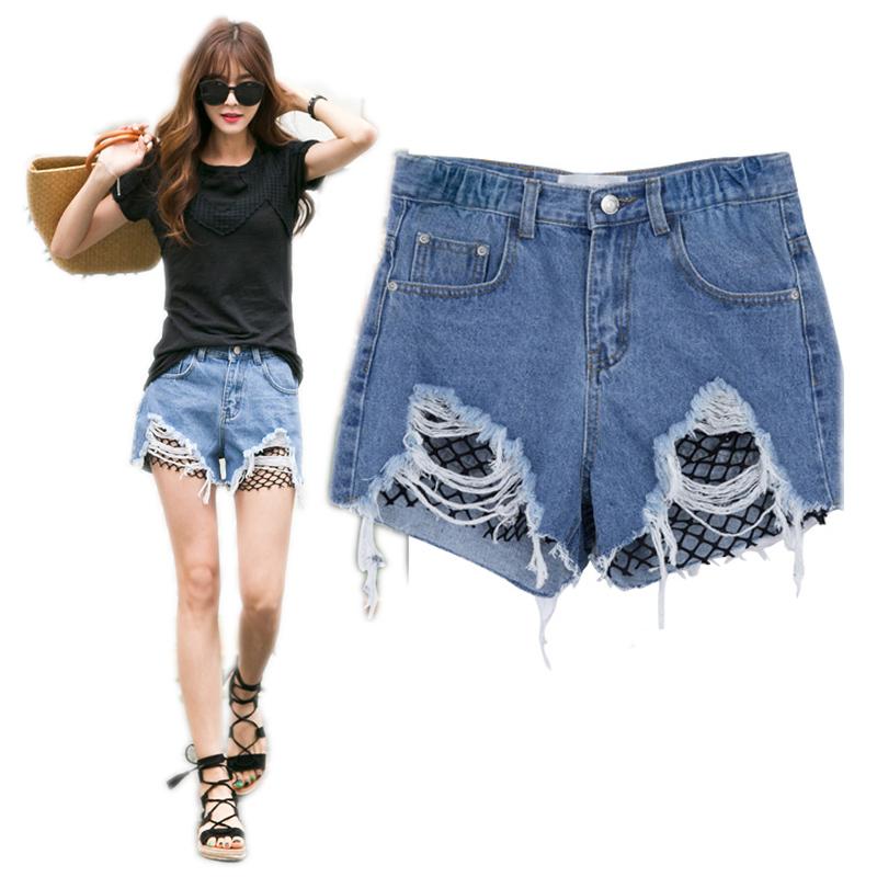 Plus Size 5XL Denim Shorts For Women Net Splice Ripped Short Jeans Sexy Womens High Waist Street Fashion 2021 Women's, Blue
Plus Size 5XL Denim Shorts For Women Net Splice Ripped Short Jeans Sexy Womens High Waist Street Fashion 2021 Women's, Blue