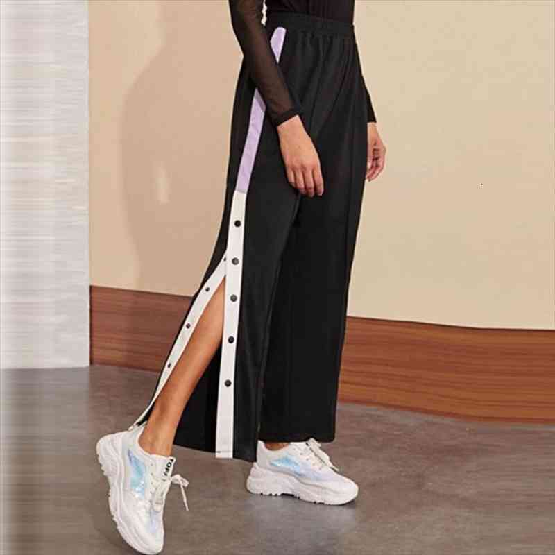Women Striped Wide Leg Pants Elastic High Waist Split Hit Color Loose Casual Trousers, Black;white
Women Striped Wide Leg Pants Elastic High Waist Split Hit Color Loose Casual Trousers, Black;white
