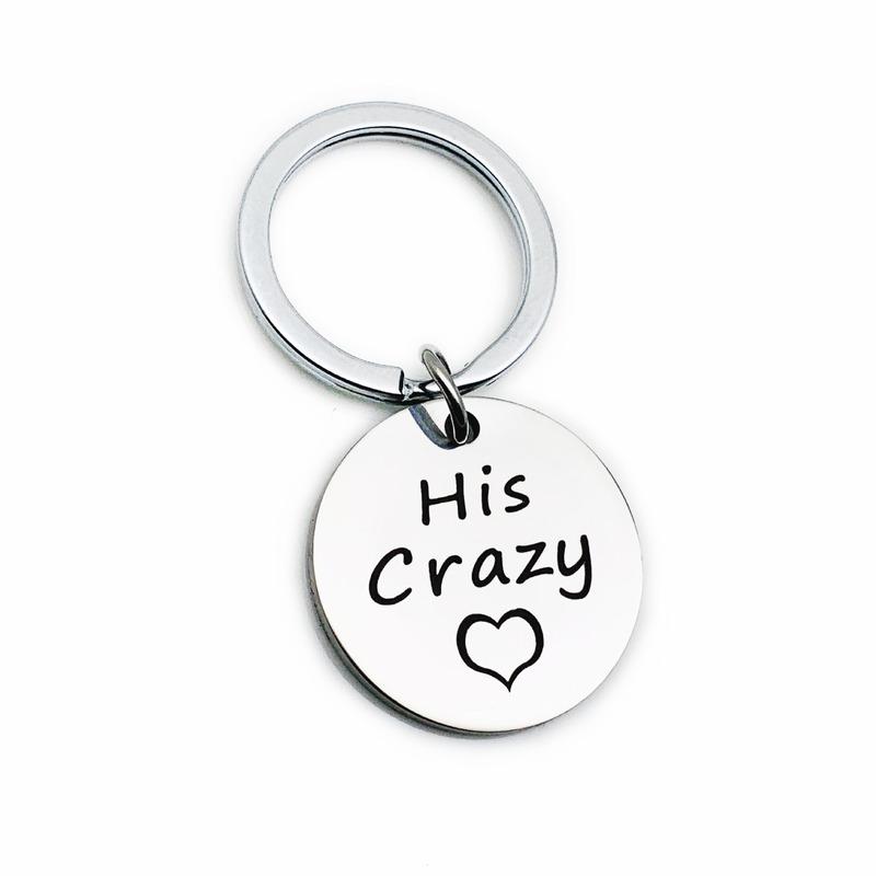Keychains Oeinin Charms Key Chain Man His Crazy Keychain Round Lovers Letter Color Keyring Stainless Steel Pendant Arrtracive Llaveros
Keychains Oeinin Charms Key Chain Man His Crazy Keychain Round Lovers Letter Color Keyring Stainless Steel Pendant Arrtracive Llaveros