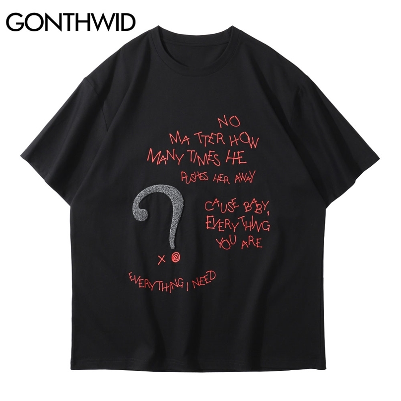 T-Shirts Streetwear Harajuku Hip Hop Letter Print Embroidery Symbol Tshirts Mens Fashion Casual Short Sleeve Loose Top 210602, White
T-Shirts Streetwear Harajuku Hip Hop Letter Print Embroidery Symbol Tshirts Mens Fashion Casual Short Sleeve Loose Top 210602, White