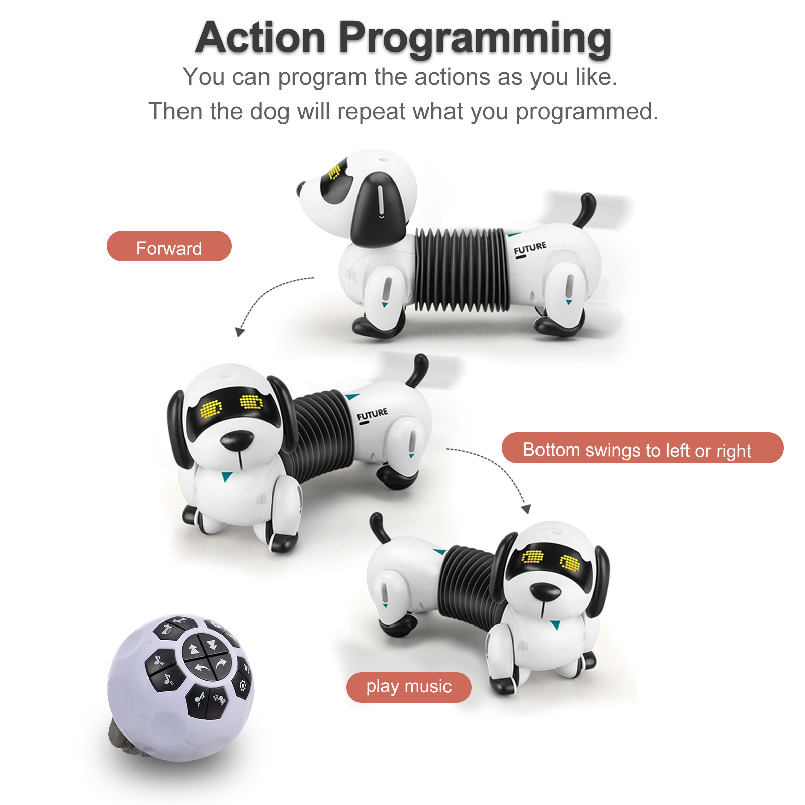 Electronics RobotsLE NENG TOYS K22 RC Robot Dog RC Robotic Stunt Puppy Electronic Pet Programmable Robot with Sound for Kids RC