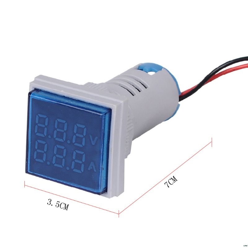 Digital square Led Ac Voltometer Signal lights Volt Ampere Current Meter