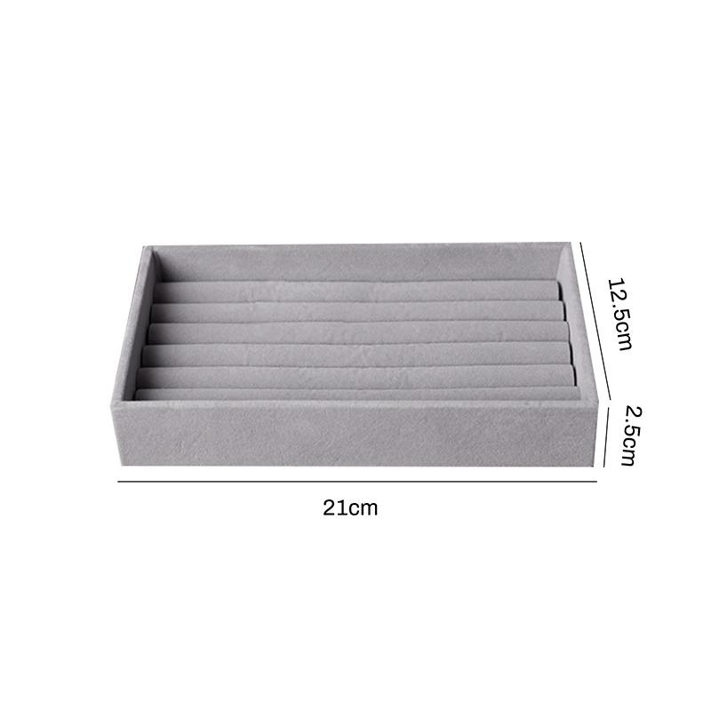 Fashion Gray Velvet Jewelry Ring Display Organizer Box Tray Holder Earring Storage Case Showcase Boxes & Bins1