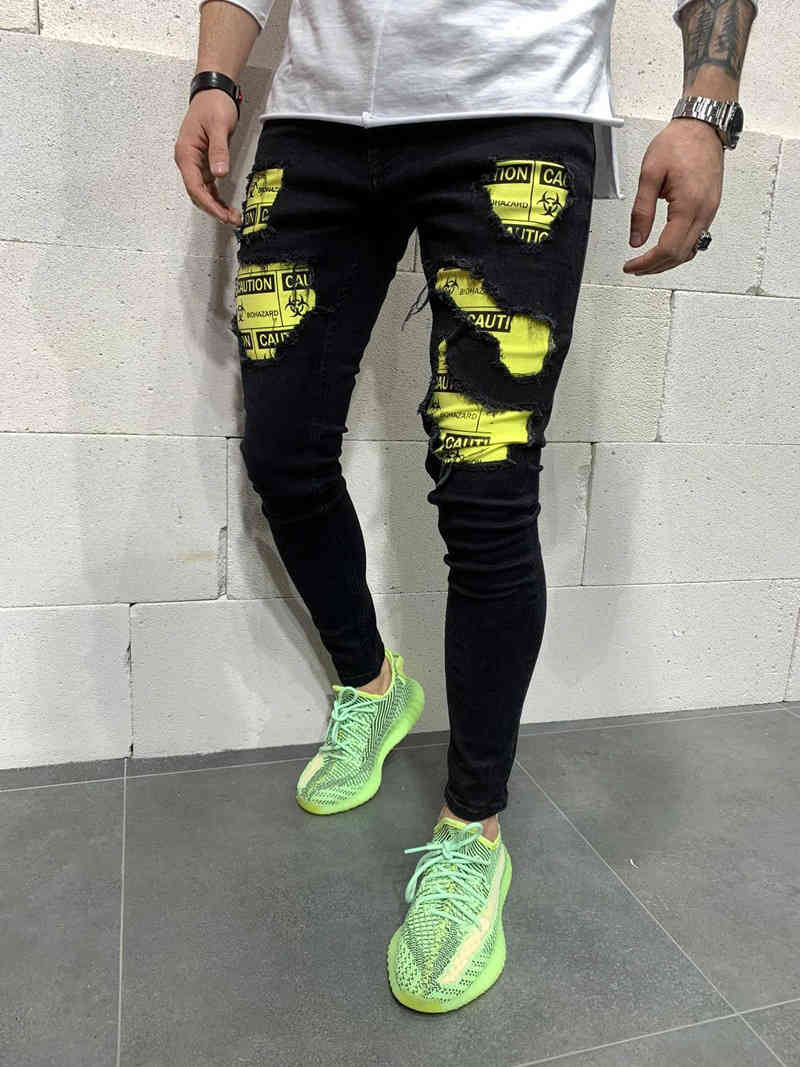Men's Jeans high quality men's jeans Europe and the United States hole stretch elastic slim feet letter printing -34 2JNQ, Black
Men's Jeans high quality men's jeans Europe and the United States hole stretch elastic slim feet letter printing -34 2JNQ, Black