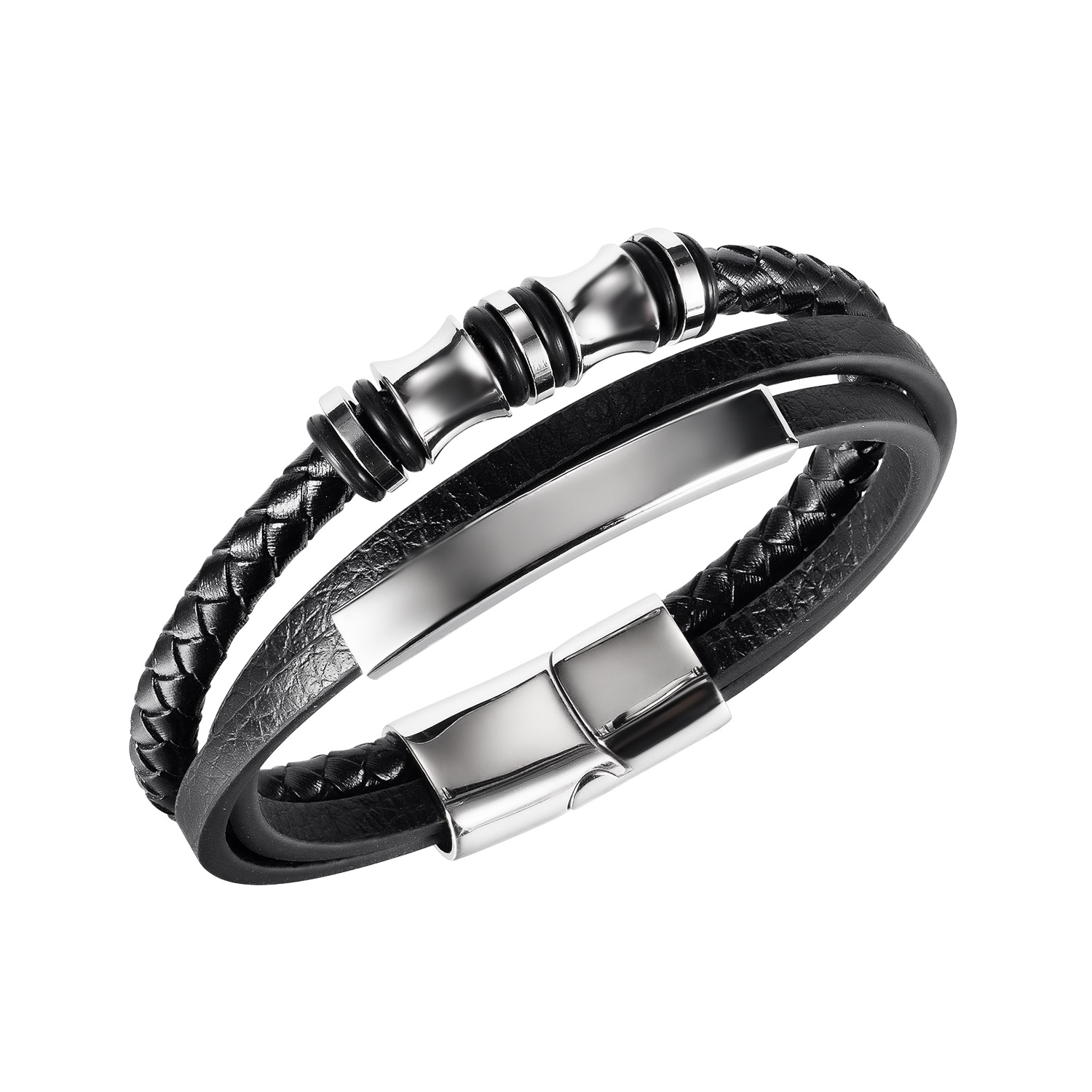 Leather Bracelet for Men Stainless Steel Magnet Clasp Charm Woven Bangle Trendy Male Wristband sliver blackJewelry hip-pop mans birthdays gifts
Leather Bracelet for Men Stainless Steel Magnet Clasp Charm Woven Bangle Trendy Male Wristband sliver blackJewelry hip-pop mans birthdays gifts