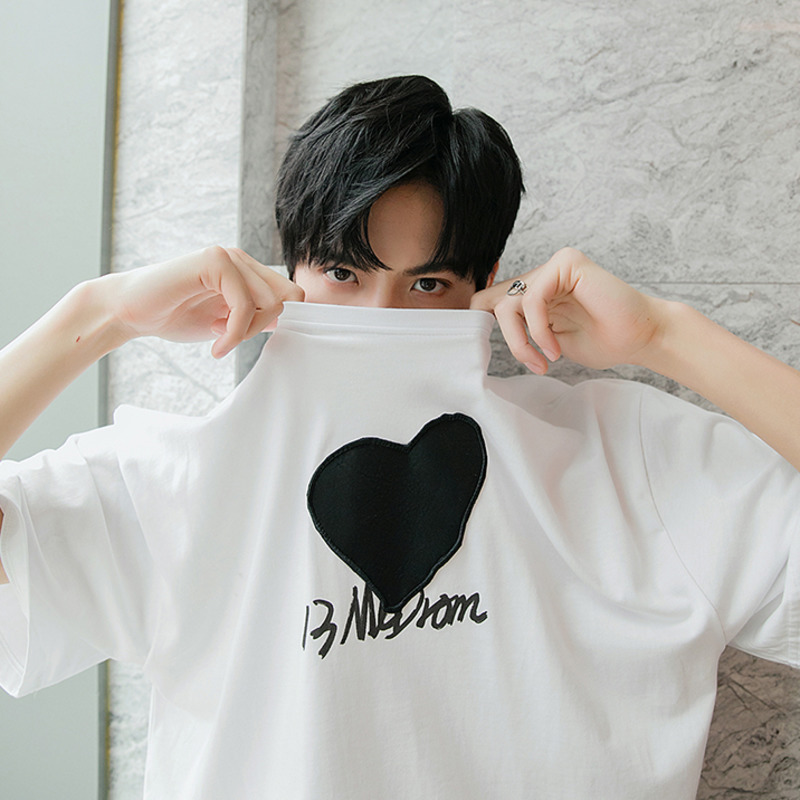 IEFB Men's Summer Casual Short Sleeve T-shirt Male's Letter Embroidered Round Neck Loose Tee Tops Causal Clothes 9Y6716 210524