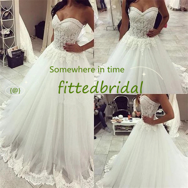 Plus Size Crystal Ball Bridal Gowns Modest Sweetheart Neck Lace Beaded Wedding Dresses Sleeveless Robe De Mariee Custom Made, White
Plus Size Crystal Ball Bridal Gowns Modest Sweetheart Neck Lace Beaded Wedding Dresses Sleeveless Robe De Mariee Custom Made, White