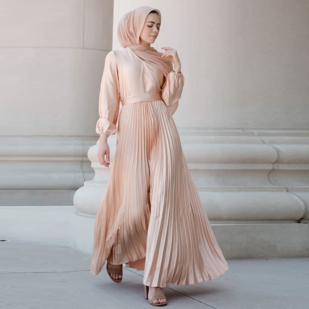 KALENMOS Long Muslim Satin Dress Dubai Solid V Collar Full Sleeve Pleated Patchwork Swing Turkey Euro America Clothing Fall 2021
KALENMOS Long Muslim Satin Dress Dubai Solid V Collar Full Sleeve Pleated Patchwork Swing Turkey Euro America Clothing Fall 2021