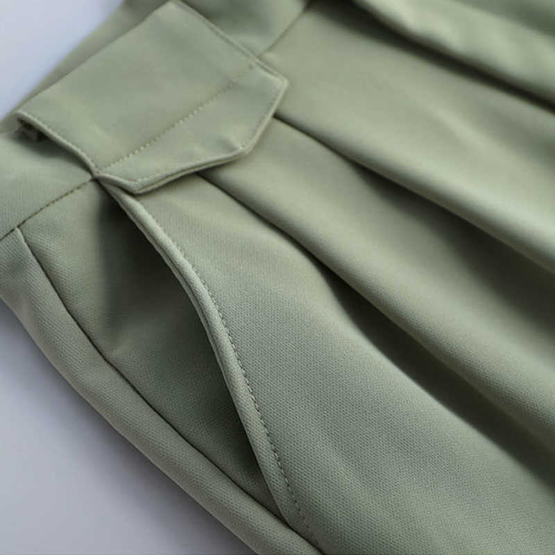 Black five-point suit shorts female plus size summer fashion high waist loose straight wide leg casual overalls 210714