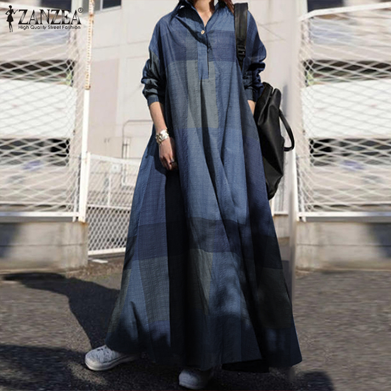ZANZEA 2021 Vintage Button Shirt Dress Womens Autumn Sundress Long Sleeve Maxi Vestido Female Casual Bagyy Robe Femme Plus Size, B white
ZANZEA 2021 Vintage Button Shirt Dress Womens Autumn Sundress Long Sleeve Maxi Vestido Female Casual Bagyy Robe Femme Plus Size, B white