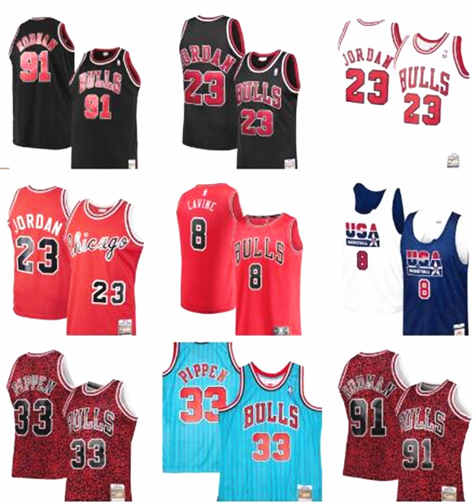 2021 Basketball Jerseys Jordon Chicagos Bulls Jersey Michael 23 Scottie Pippen 33 Zach LaVine 08 Dennis Rodman 91 Steve Kerr 25 Stitched Siz, Brown;gray
