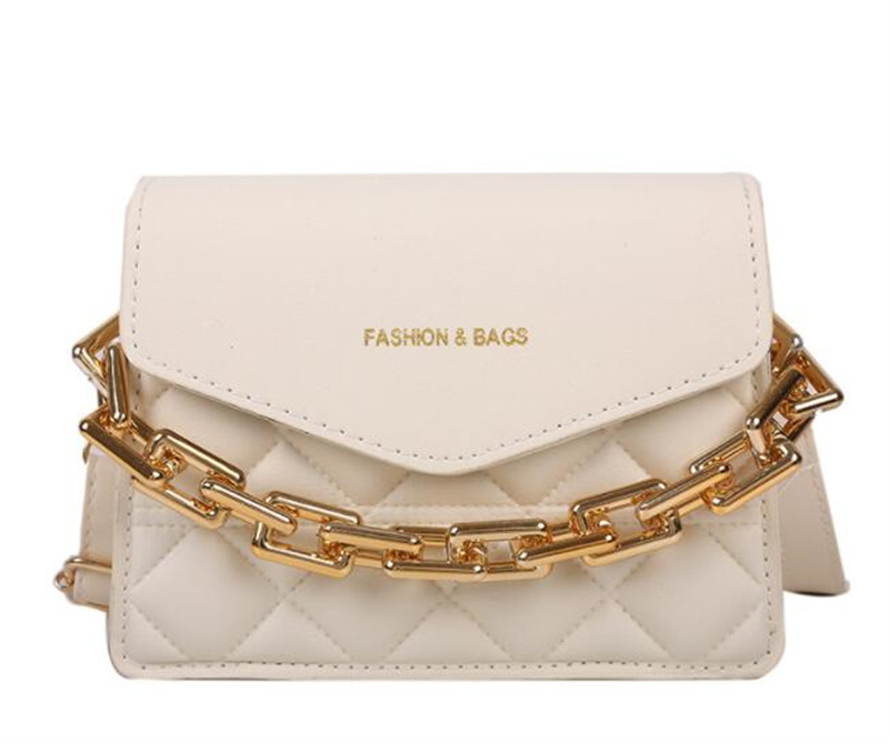 Bags Saddle Women Axillary Thick Chain Satchel Shoulder Bag Hobo Handbags Lattice Patterns Lady Tote Crossbody Messenger Purse