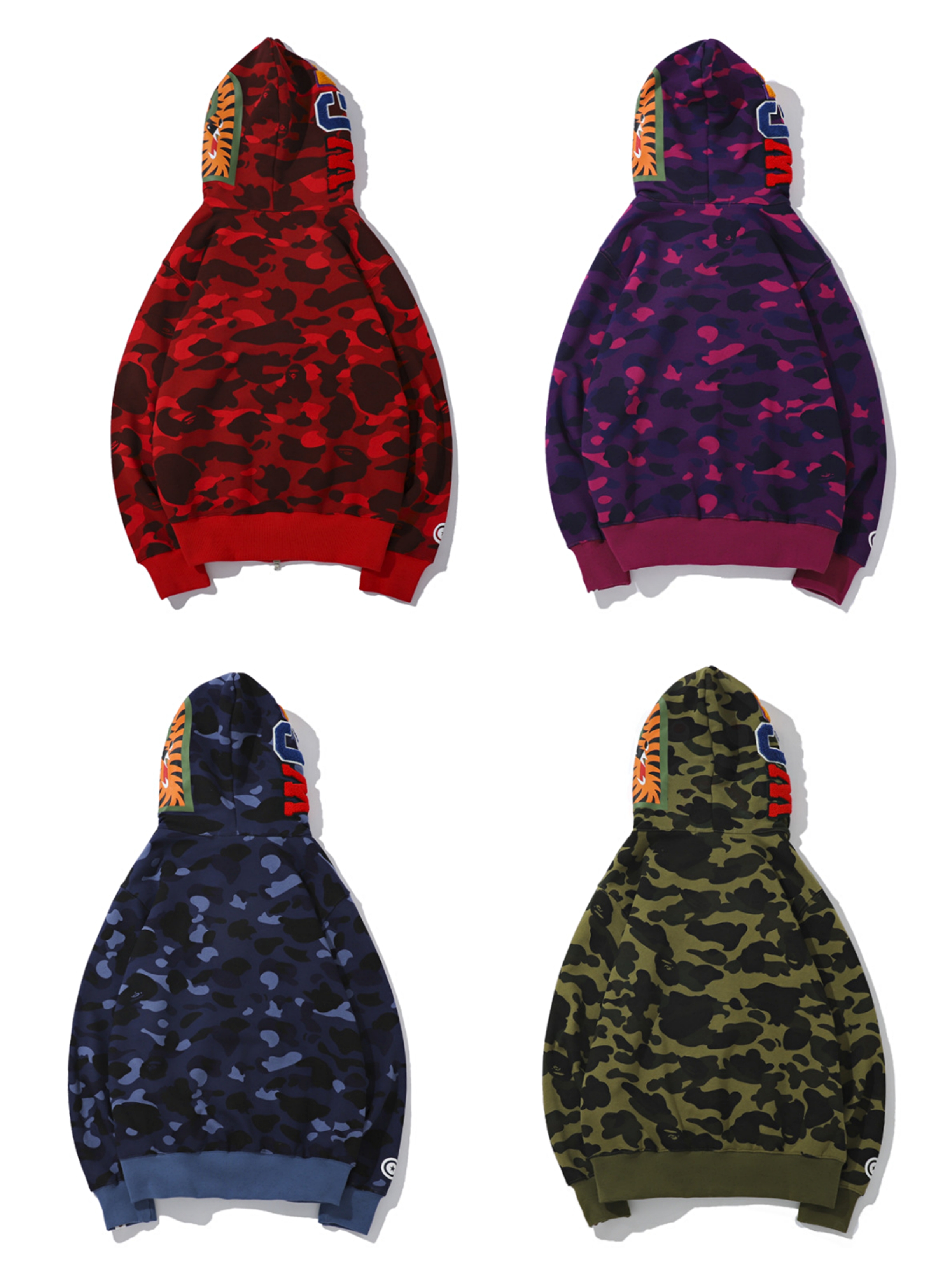 Mens Designer Hoodies Shark Hoodie Embroidery Teenager Blue Pink Bathing Black APE Tide Couples camouflage Sweatshirts For Male Zipper Hoode
Mens Designer Hoodies Shark Hoodie Embroidery Teenager Blue Pink Bathing Black APE Tide Couples camouflage Sweatshirts For Male Zipper Hoode