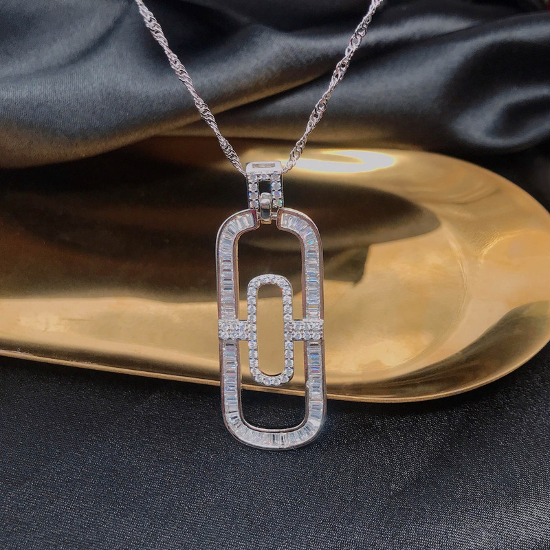 Handmade Lab Diamond Jewelry set 925 Sterling Silver Party Wedding Earrings Necklace For Women Bridal Jewelry Gift
