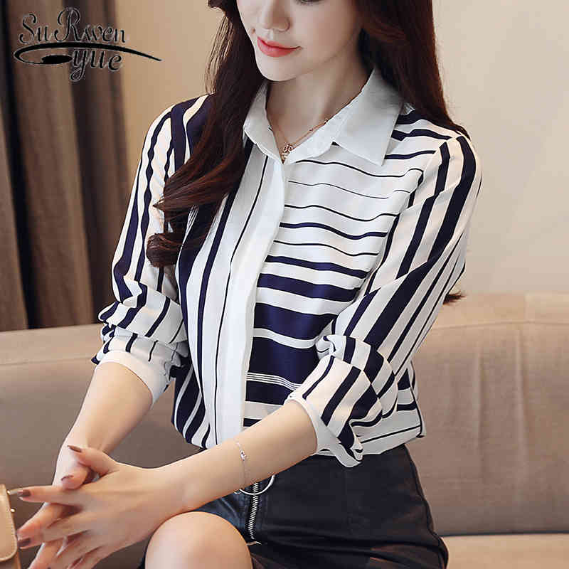 Fashion Slim Shirts Striped Shirt Women Autumn Korean Full Sleeve Turn-down Collar Chiffon Blouses 6108 50 210521, Red
Fashion Slim Shirts Striped Shirt Women Autumn Korean Full Sleeve Turn-down Collar Chiffon Blouses 6108 50 210521, Red