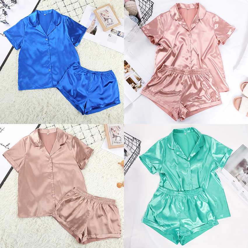 2021his 5 colors satin nightshirt with shorts nightwear suit silk pyjama short sleeve casual pajama sets women sleepwear summer, Black;red
2021his 5 colors satin nightshirt with shorts nightwear suit silk pyjama short sleeve casual pajama sets women sleepwear summer, Black;red