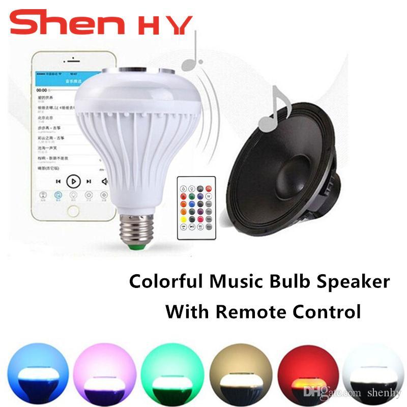 Smart E27 RGB Bluetooth Speaker LED Bulb Light 12W Music Playing Dimmable Wireless Lamp with 24 Keys Remote Control от DHgate WW