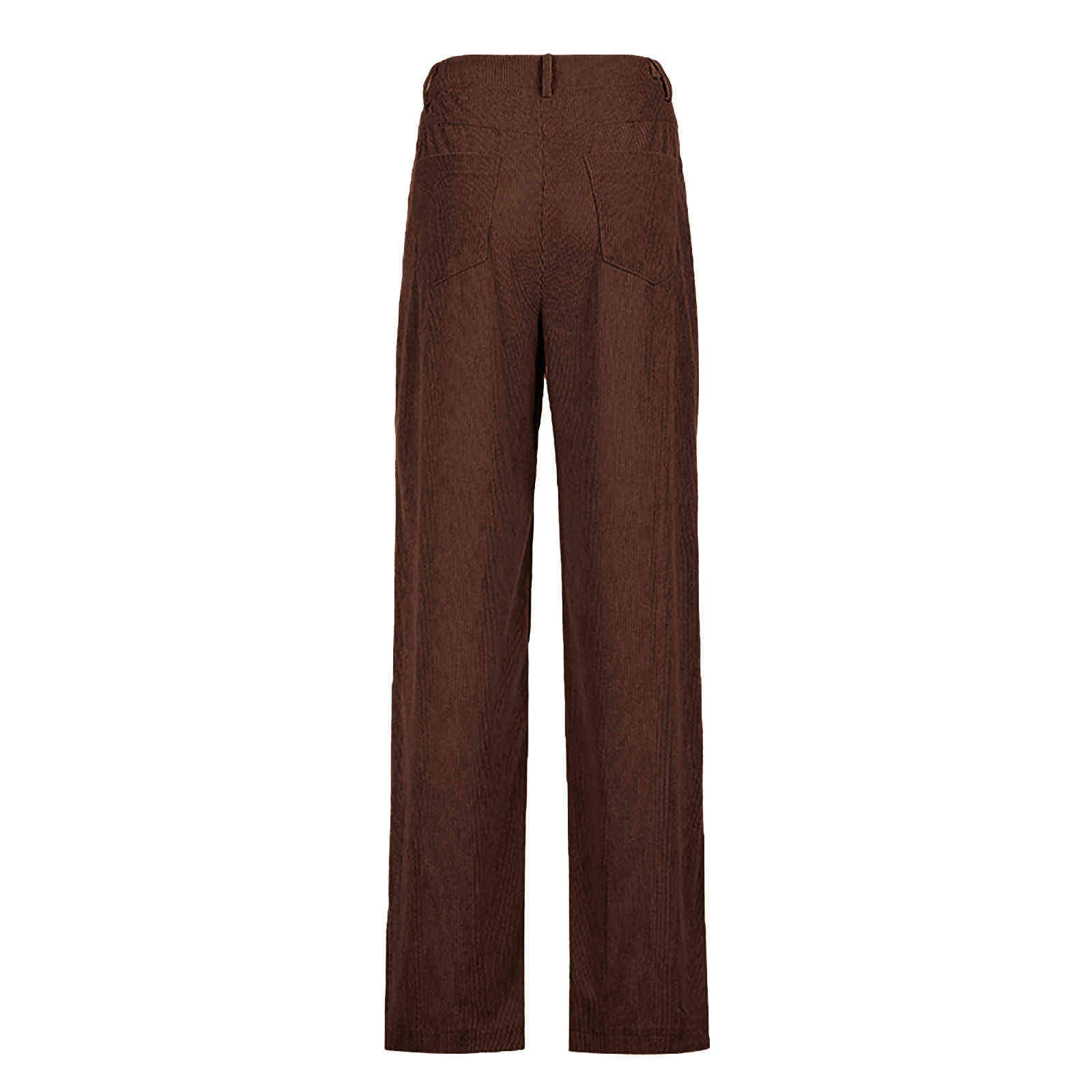 Corduroy Pants Women Vintage 90s Indie Streetwear Teenager Skater Girl Style Baggy Fashion High Waist Brown Trousers 211124
