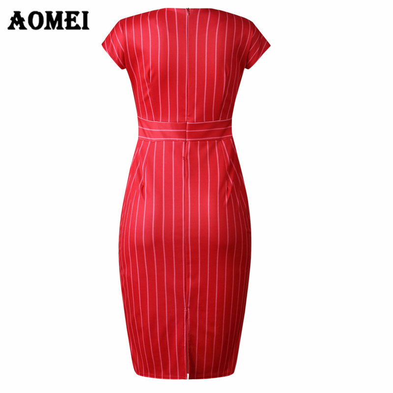 Dress Women Slim Elegant Striped Bodycon Office Ladies Classy Wear Sexy Tight Vestido Fashion Female Modest Summer Clothes 210331