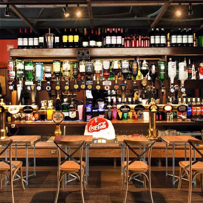 Custom Personality Restaurant Clubs KTV Bar Decor Wallpaper 3D Wine Bottle Murals European Style Vintage Wall