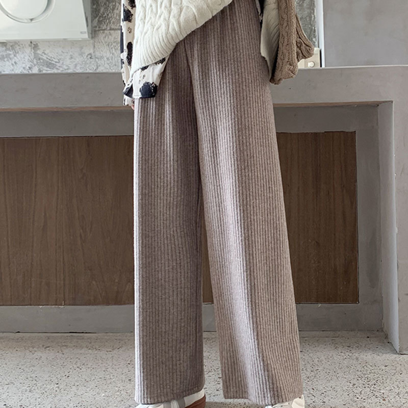 Harem Pants Women Casual Loose Korean Style Thick Knitted Sweatpants Autumn Winter Fashion Trousers Femme B0D302N 210416