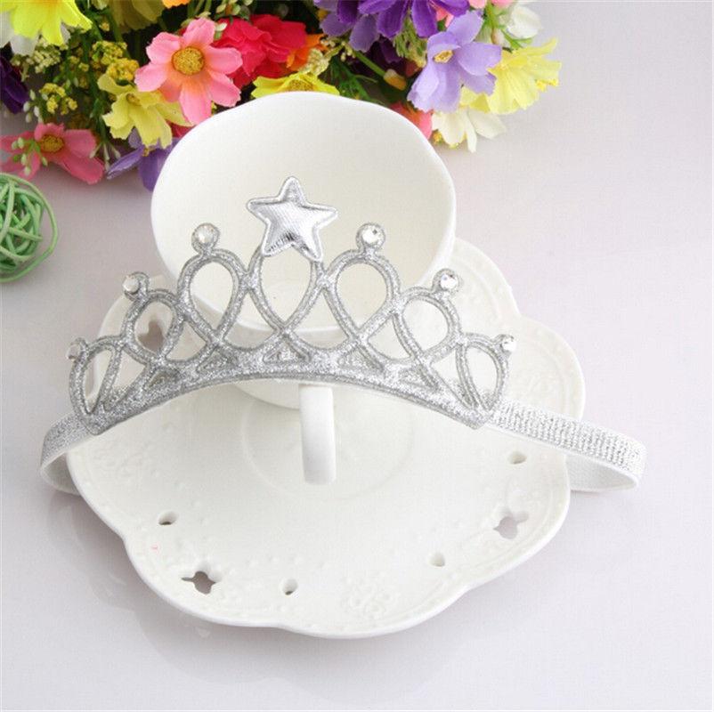 Girls crown headband Princess Tiaras Crown Gold Silver Headband Elastic Birthday Gift Photography Props Infant Baby