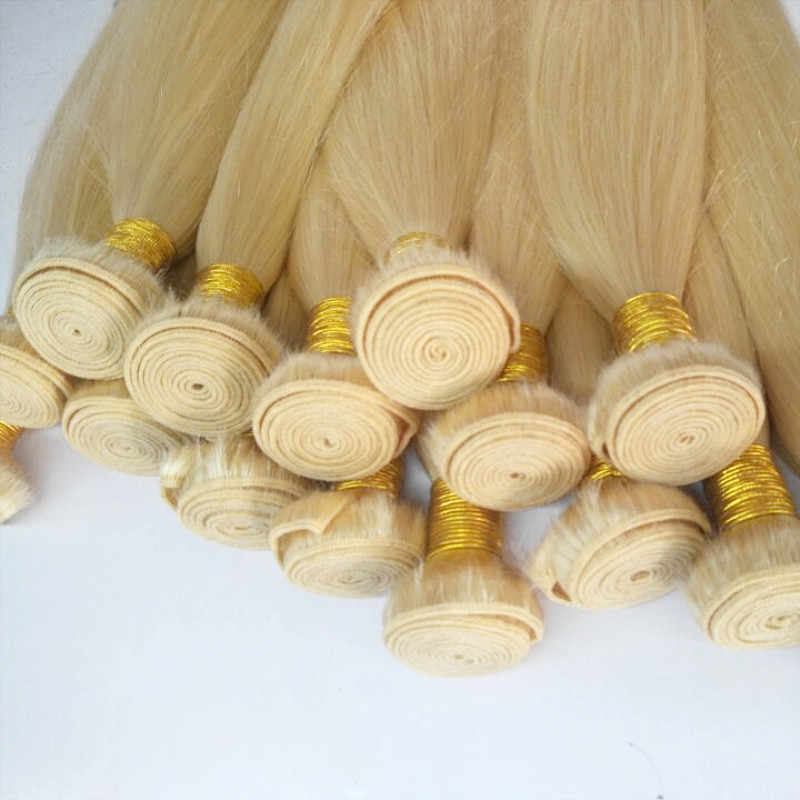 3 Bundles Good Deals Color 613 BlondeVirgin Hair Silky Straight Blonde Brazilian Peruvian Indian Unprocessed HumanHair Extension Weave Bundle