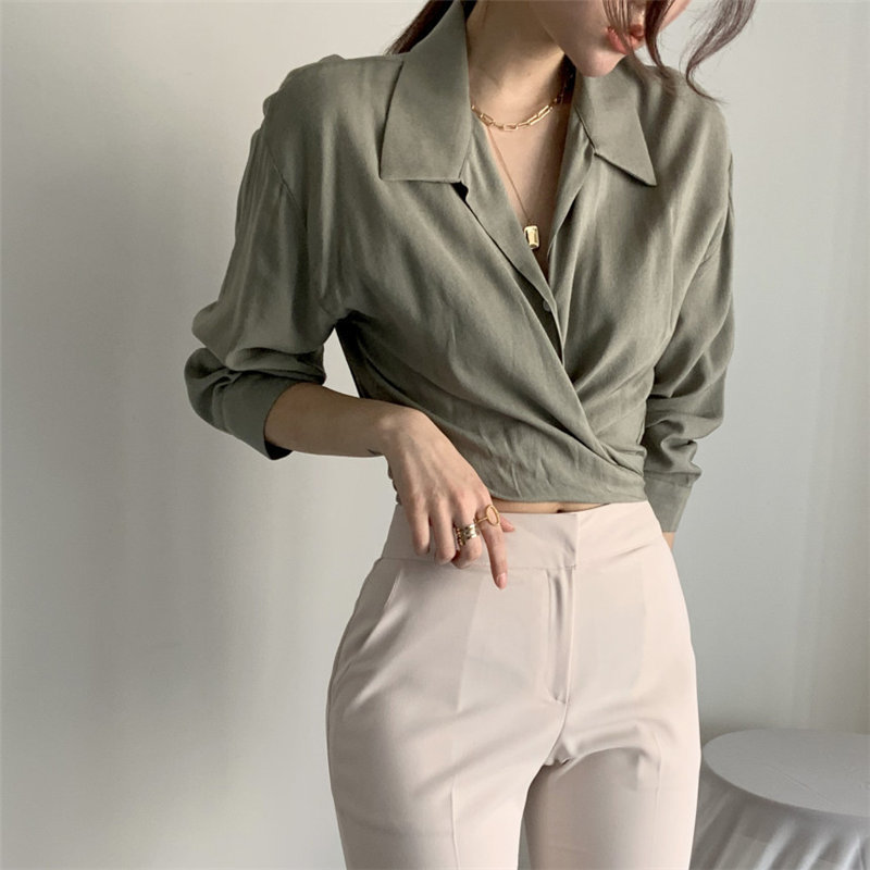 Stylish Women Solid High Waist Cross OL Elegance Thin Lady Sexy Chic Lace Up All Match Short Shirts 210421
