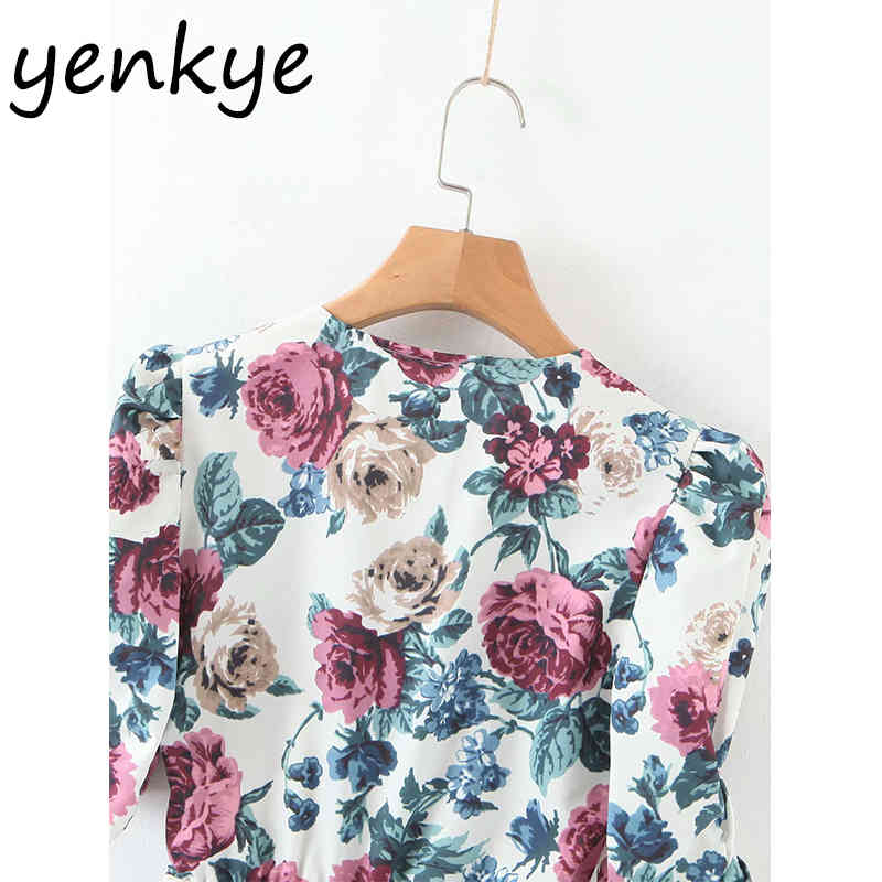 Vintage Floral Print Draped Bodycon Dress Women Short Sleeve V Neck Sexy Mini Dress Summer Casual Party vestidos mujer XQB623 210515