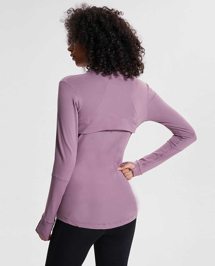 L-78 Autumn Winter New Zipper Jacket Quick-Drying Yoga Clothes Long-Sleeve Thumb Hole Training Running Women Slim Fitness Coat Wear yoga clothesv