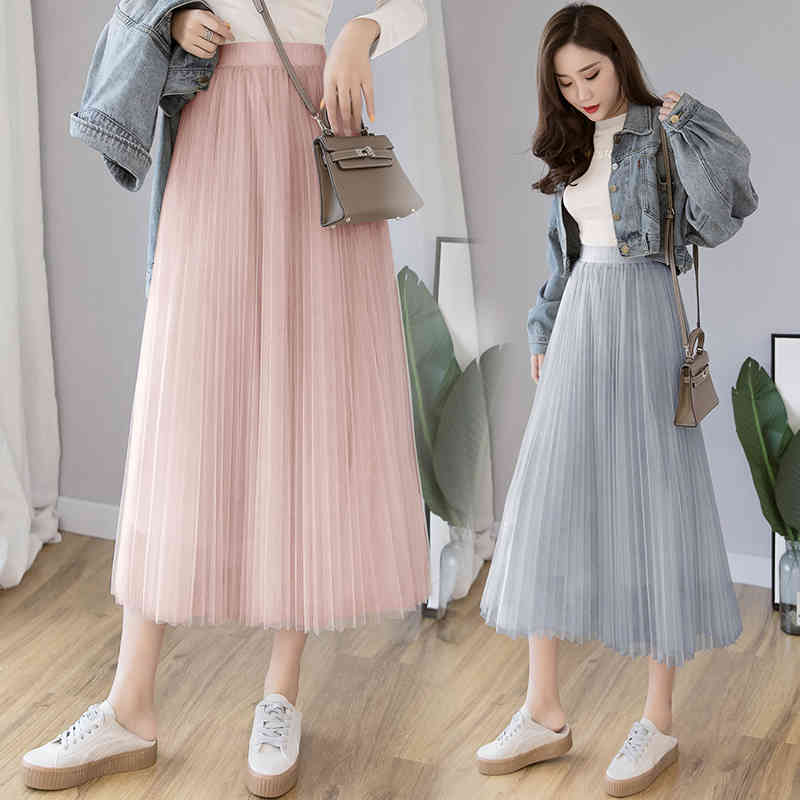skirts Spring 3-layer Mesh Pleated Sweet Layered Tulle A-line Solid Princess Tutu Ankle Long Skirts Pink Coffee, Ivory
skirts Spring 3-layer Mesh Pleated Sweet Layered Tulle A-line Solid Princess Tutu Ankle Long Skirts Pink Coffee, Ivory