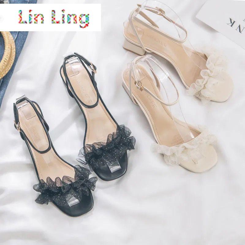Summer Niche High Heels With Chunky Heel French Style Fairy Square Toe Roman Sandals Women's Mid, Black
Summer Niche High Heels With Chunky Heel French Style Fairy Square Toe Roman Sandals Women's Mid, Black