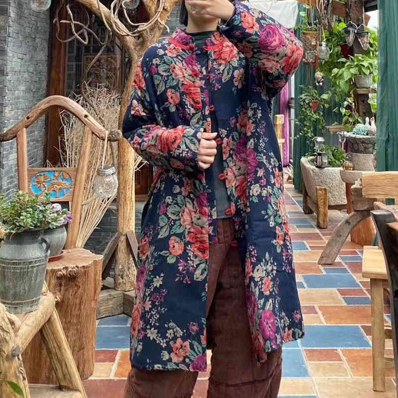 Johnature Women Warm Cotton Vintage Print Flower Long Parkas O-Neck Spring Loose Retro Women Parkas Coat 210521, Blue
Johnature Women Warm Cotton Vintage Print Flower Long Parkas O-Neck Spring Loose Retro Women Parkas Coat 210521, Blue