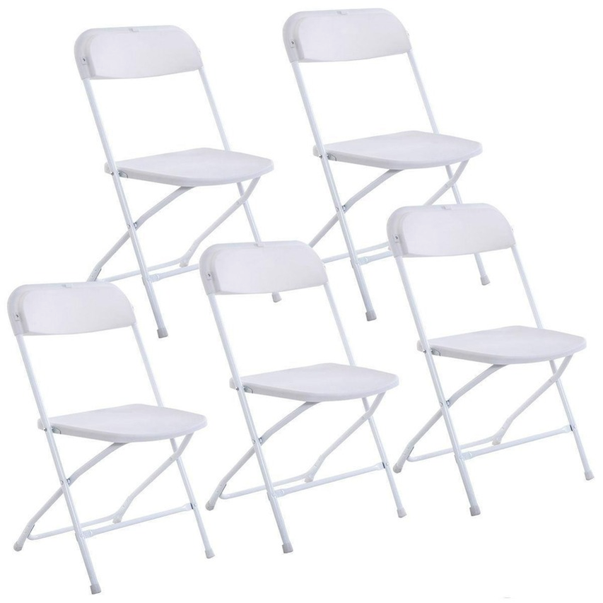 New Plastic Folding Chairs Wedding Party Event Chair Commercial White 4961