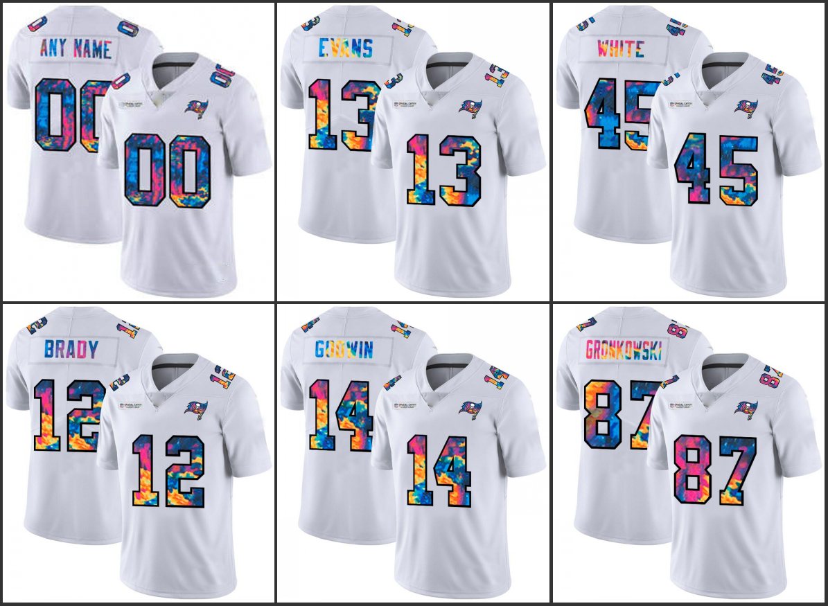 TampaBayBuccaneersMen #12 Tom Brady 87 Rob Gronkowski 13 Mike Evans 14 Chris Godwin Women Youth Custom White Crucial Catch Limited Jersey
TampaBayBuccaneersMen #12 Tom Brady 87 Rob Gronkowski 13 Mike Evans 14 Chris Godwin Women Youth Custom White Crucial Catch Limited Jersey