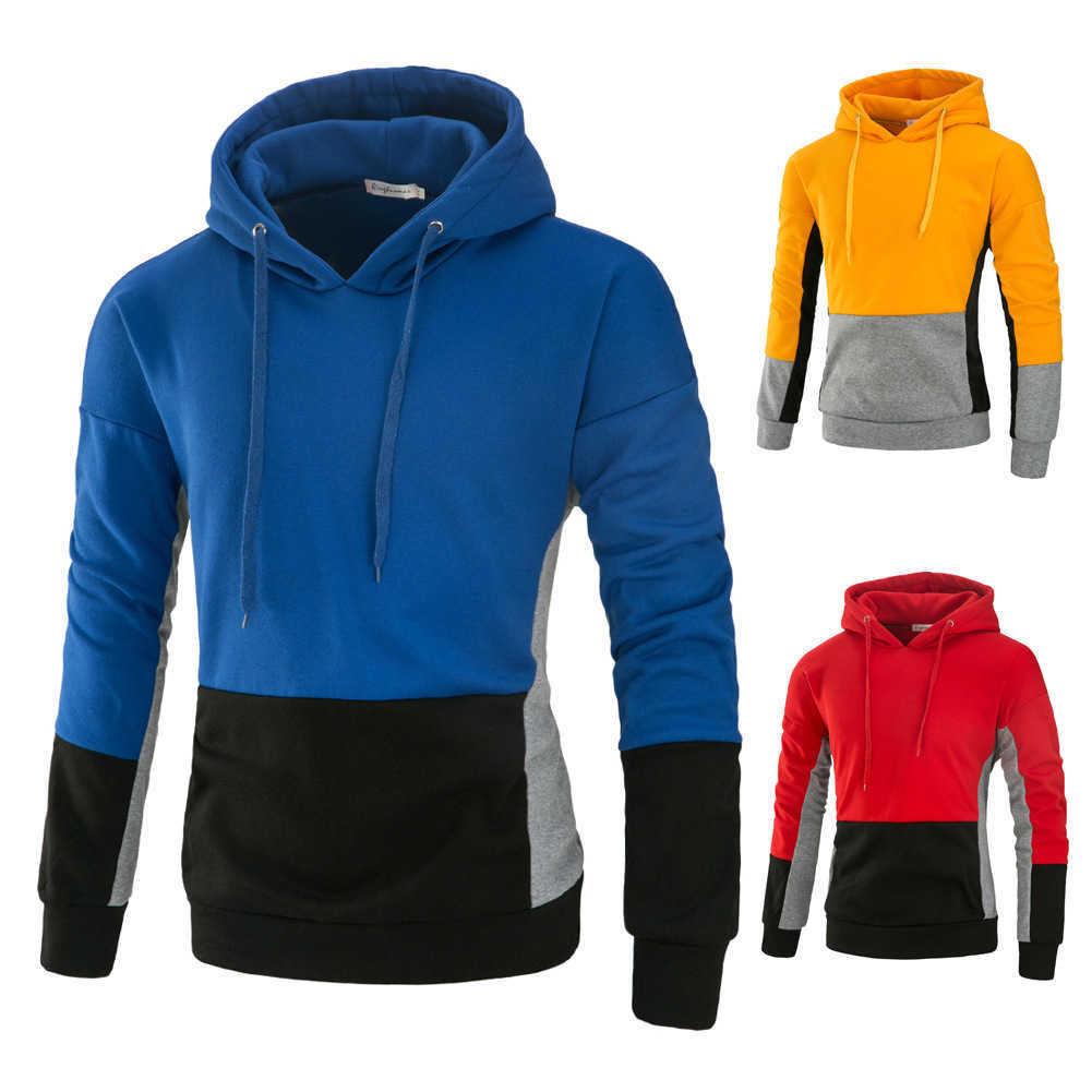 European new men's casual color matching hooded Pullover bodysuit slim fit men's bodysuit fashion, Black
European new men's casual color matching hooded Pullover bodysuit slim fit men's bodysuit fashion, Black