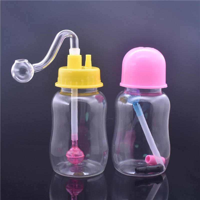 NEW Cartoon whale Plastic Oil Burner Bong Water Pipes with 10mm Male Thick Pyrex Glass Oil Burner Pipe Silicone Tube for Smoking 2PCS