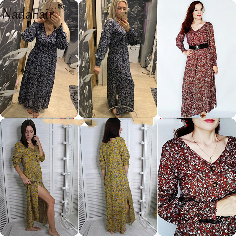 2021nadafair vintage floral maxi dress summer a-line high waist lantern sleeve long retro boho dress party elegant women vestidos, Black;gray
2021nadafair vintage floral maxi dress summer a-line high waist lantern sleeve long retro boho dress party elegant women vestidos, Black;gray